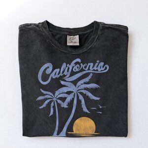 NEW - "California" Mineral Washed Graphic Top - Oat Collective